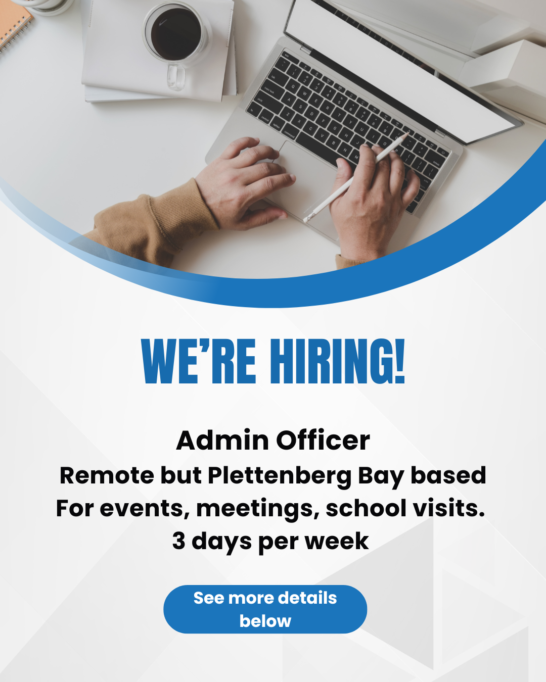 We're Hiring - Admin Officer - Permanent 3 Day Week